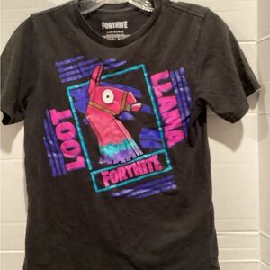 Boys Fortnite Black Graphic T Shirt size Large 10/12